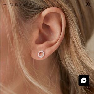 MONICA VINADER Silver Diamond Circle Earrings